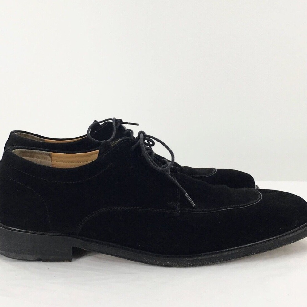 Salvatore Ferragamo Black Suede Lace-Up Derby Shoes